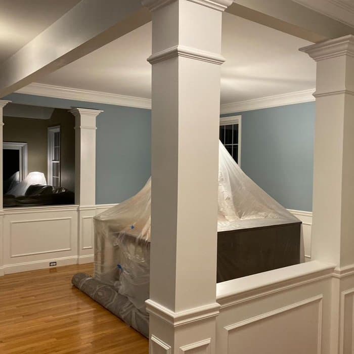 Freshly painted rental walls with an even finish