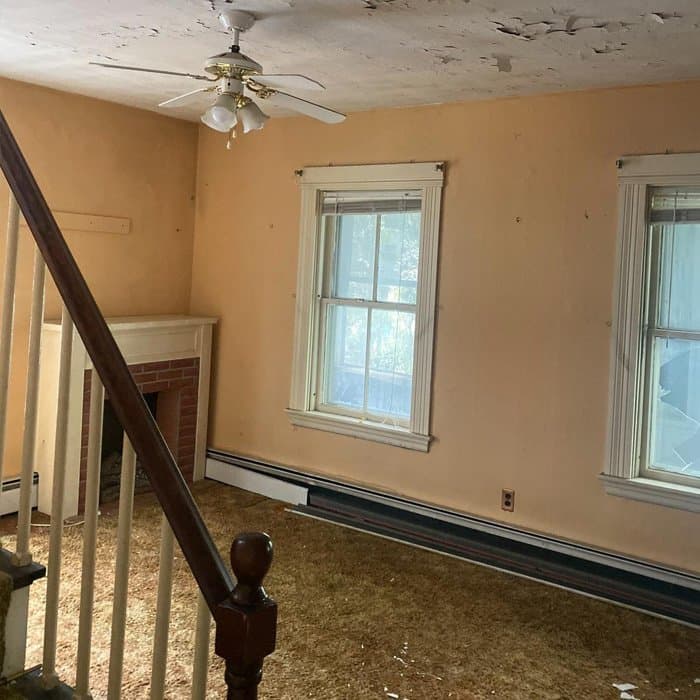 Living area with a new paint finish
